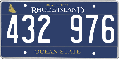 RI license plate 432976