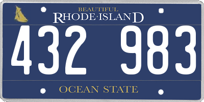 RI license plate 432983