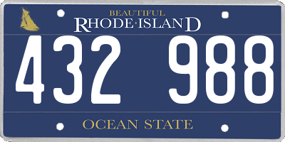 RI license plate 432988
