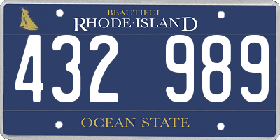 RI license plate 432989