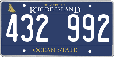 RI license plate 432992