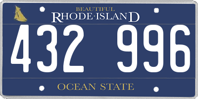RI license plate 432996