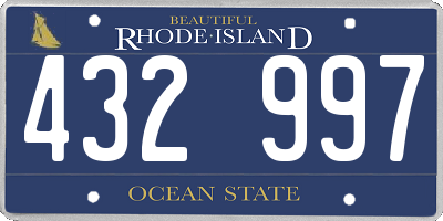 RI license plate 432997