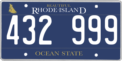RI license plate 432999