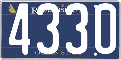 RI license plate 4330