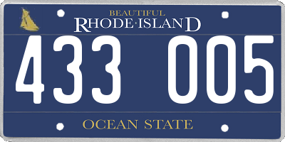 RI license plate 433005