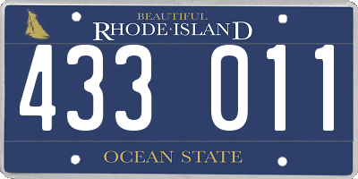 RI license plate 433011