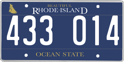 RI license plate 433014