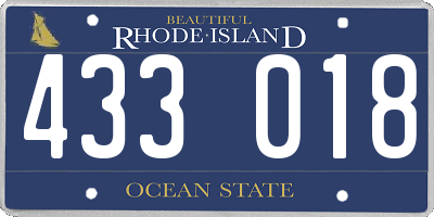 RI license plate 433018