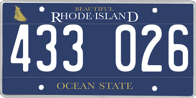 RI license plate 433026