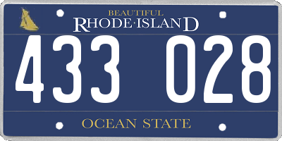 RI license plate 433028