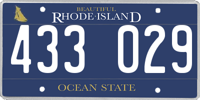 RI license plate 433029