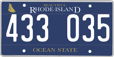 RI license plate 433035