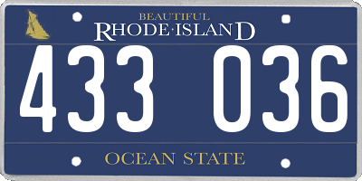 RI license plate 433036