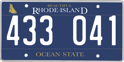 RI license plate 433041