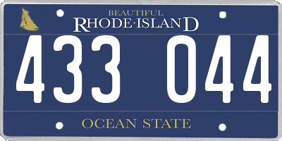 RI license plate 433044
