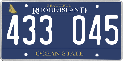 RI license plate 433045