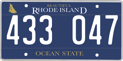 RI license plate 433047