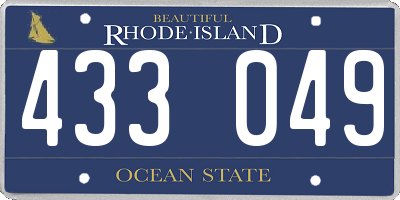 RI license plate 433049