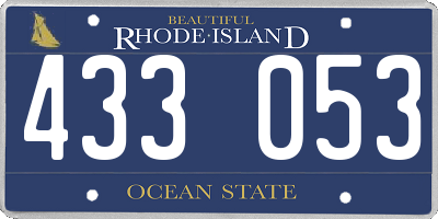 RI license plate 433053
