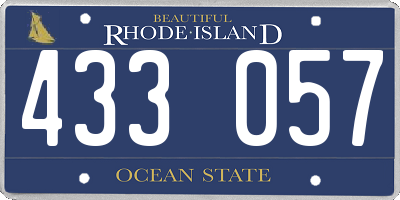 RI license plate 433057