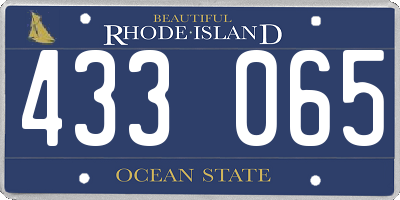 RI license plate 433065