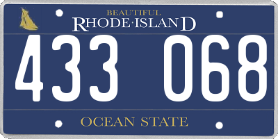 RI license plate 433068