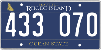 RI license plate 433070