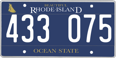 RI license plate 433075