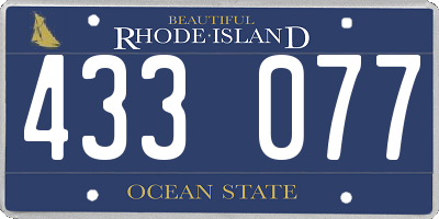 RI license plate 433077