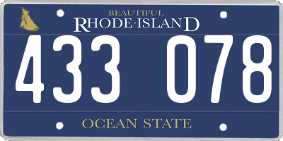 RI license plate 433078