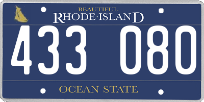 RI license plate 433080