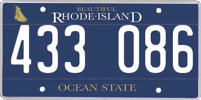 RI license plate 433086
