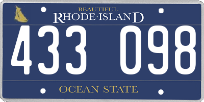 RI license plate 433098
