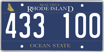 RI license plate 433100