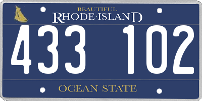 RI license plate 433102