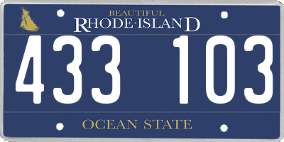 RI license plate 433103