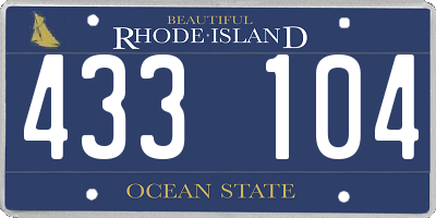 RI license plate 433104