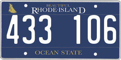 RI license plate 433106