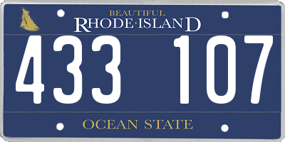RI license plate 433107