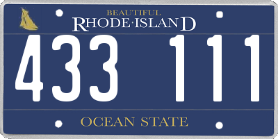 RI license plate 433111