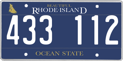 RI license plate 433112