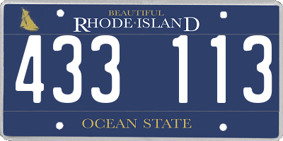RI license plate 433113