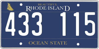 RI license plate 433115
