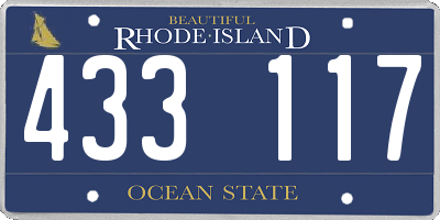 RI license plate 433117