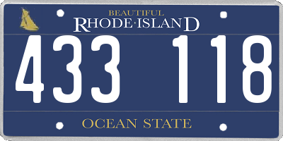 RI license plate 433118
