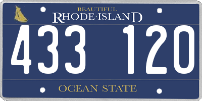 RI license plate 433120