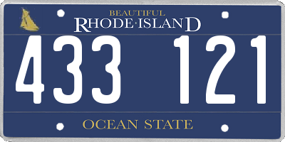 RI license plate 433121
