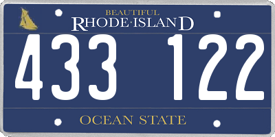 RI license plate 433122