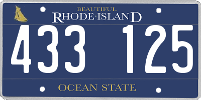 RI license plate 433125